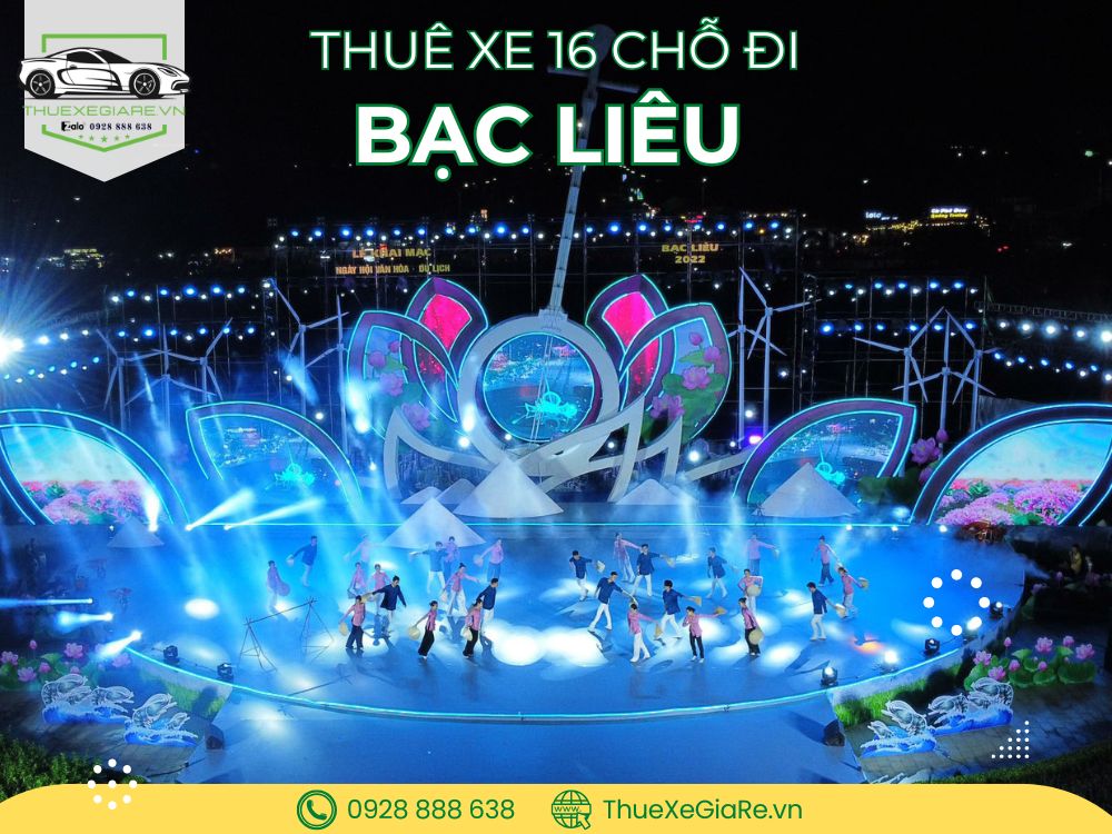 Xe 16 chỗ đời mới, không gian rộng rãi, ghế ngồi sạch sẽ, đang đón đoàn khách đi Bạc Liêu, tài xế hỗ trợ nhiệt tình, hành trình an toàn và thoải mái