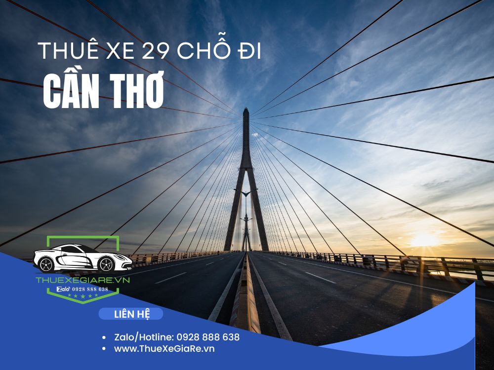 Xe 29 chỗ đời mới cho thuê đi Cần Thơ, không gian rộng rãi, ghế ngồi êm ái, phù hợp đoàn du lịch và công ty