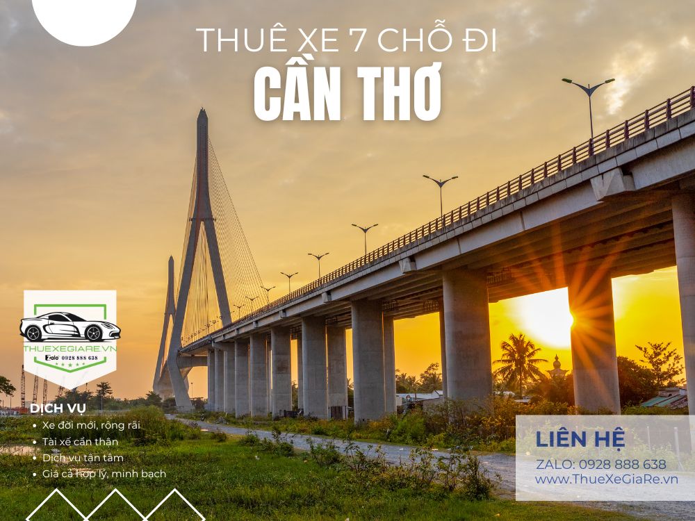 Xe 7 chỗ đời mới cho thuê đi Cần Thơ, không gian rộng rãi, sạch sẽ, phù hợp gia đình và nhóm bạn du lịch miền Tây
